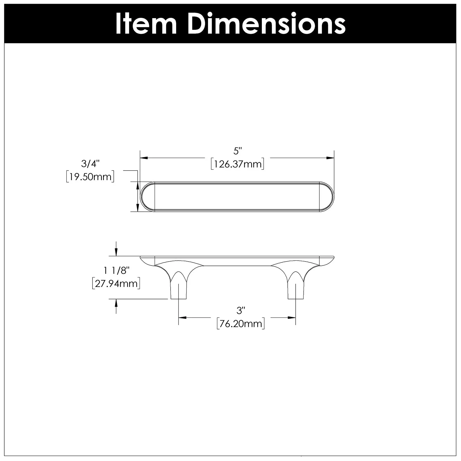 3 Inch (76mm) Center to Center Maven Pull