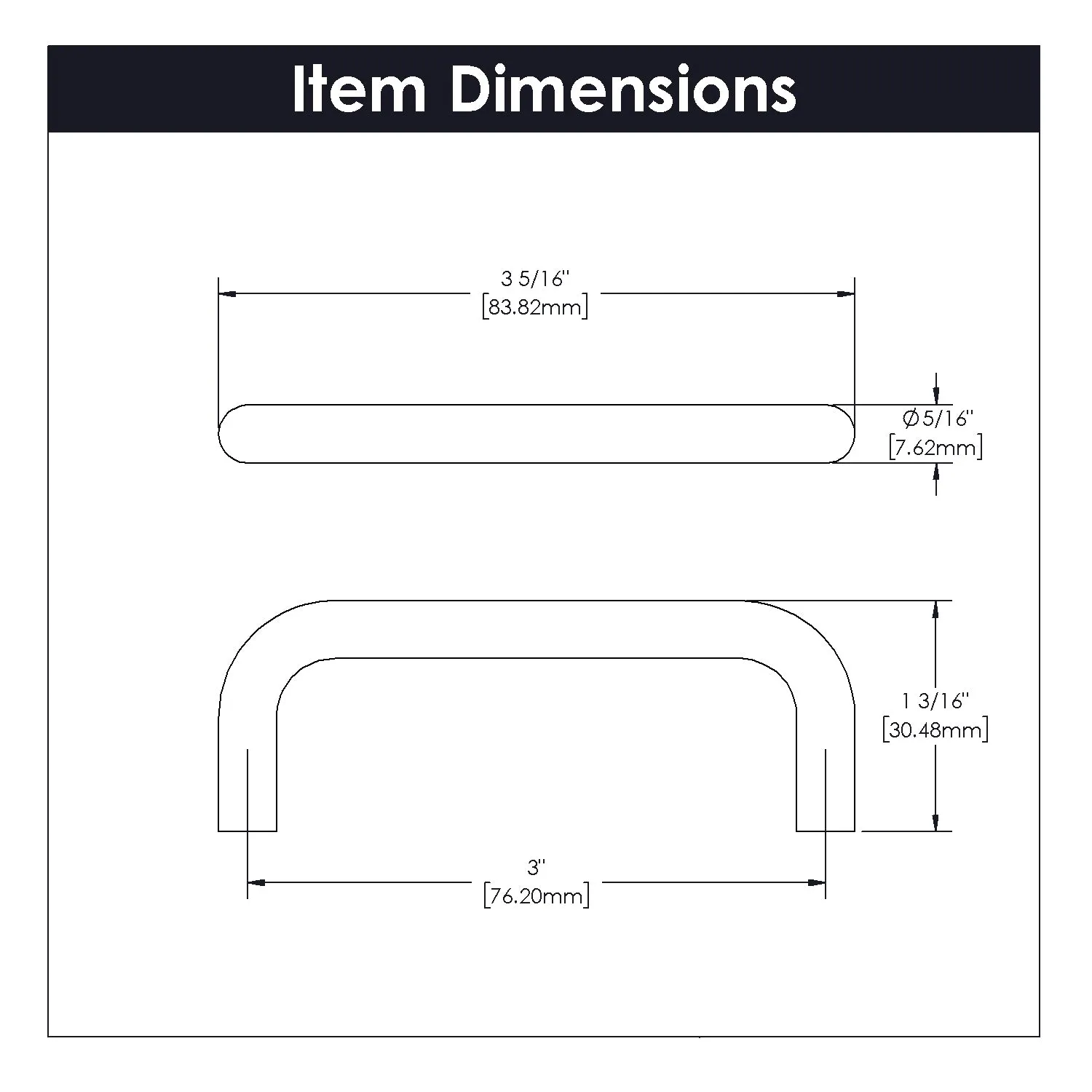 3 Inch (76mm) Center to Center Wire Pulls Cabinet Pull