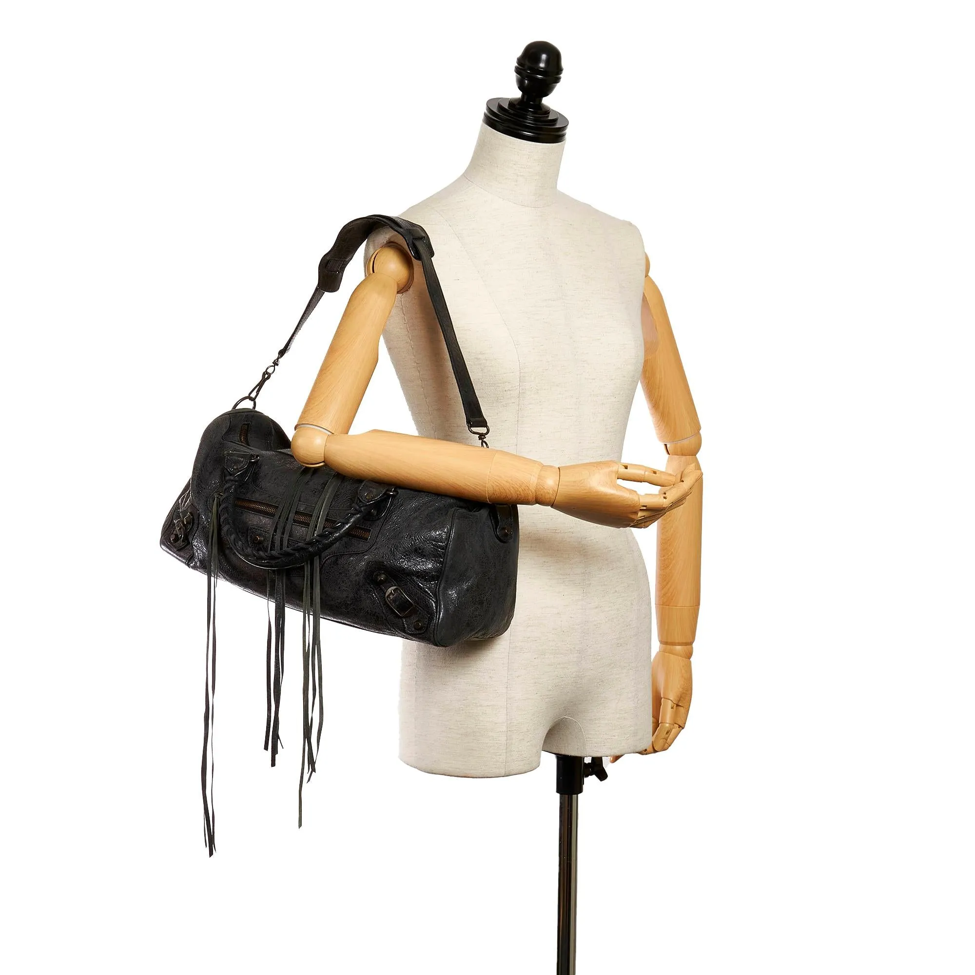 Balenciaga Motocross Classic Twiggy Leather Satchel (SHG-29211)
