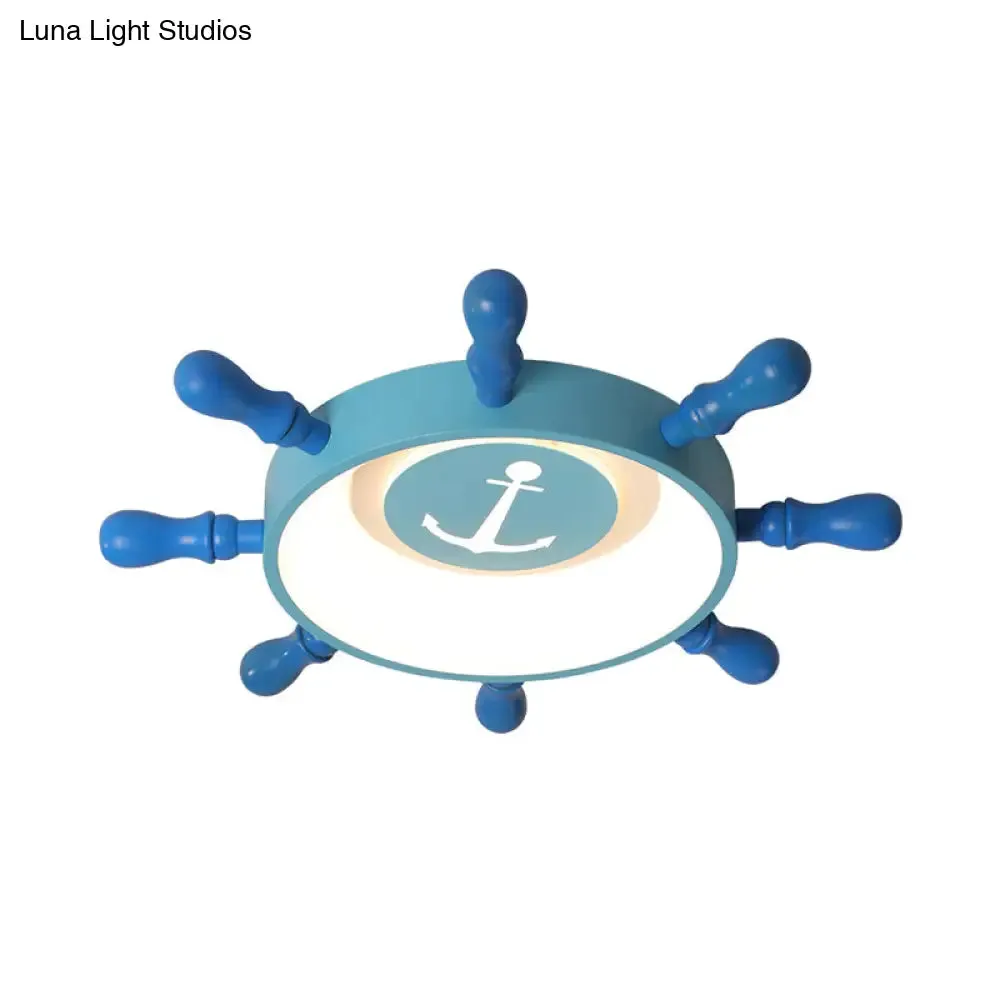 Blue Rudder Kids LED Flush Mount Fixture - 19.5"/23.5" W Warm/White Light - Aluminum & Acrylic Pendant Light