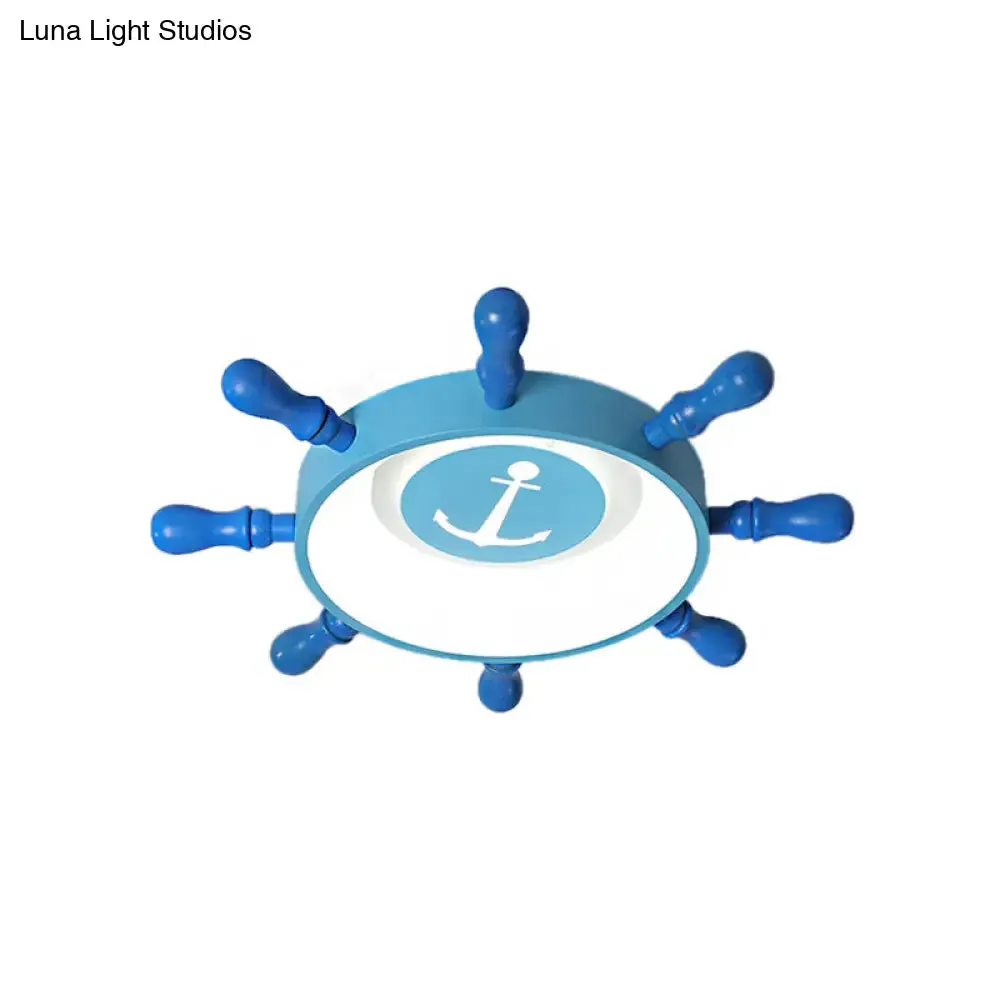 Blue Rudder Kids LED Flush Mount Fixture - 19.5"/23.5" W Warm/White Light - Aluminum & Acrylic Pendant Light