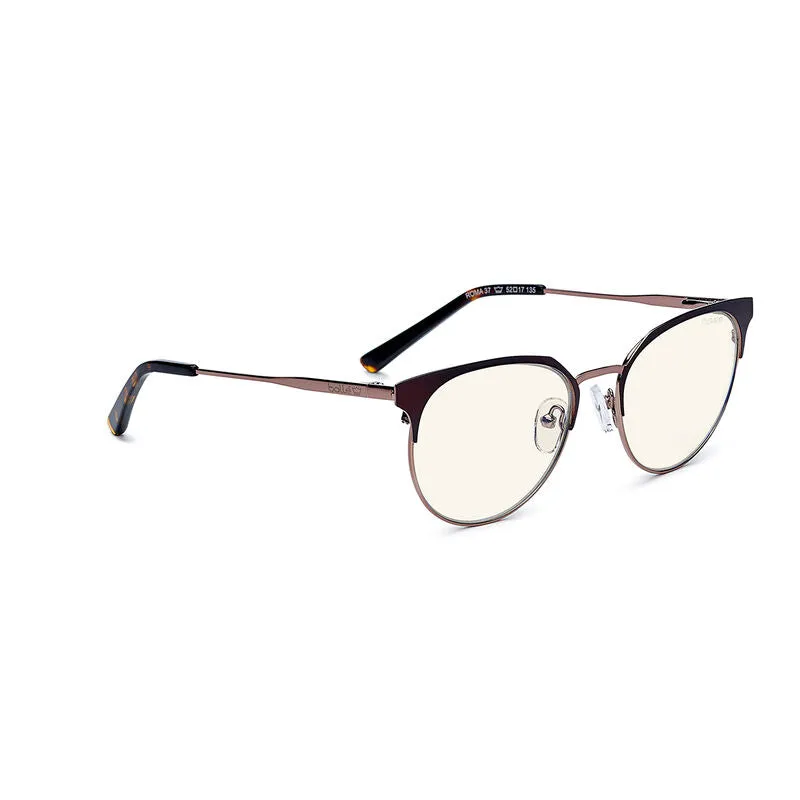 Bolle Safety ROMA - Women ProBlu Clear Lens Brn/Pink Gold Metal Frame W/Tortoiseshell Temple Tips -(PRBROMA200)