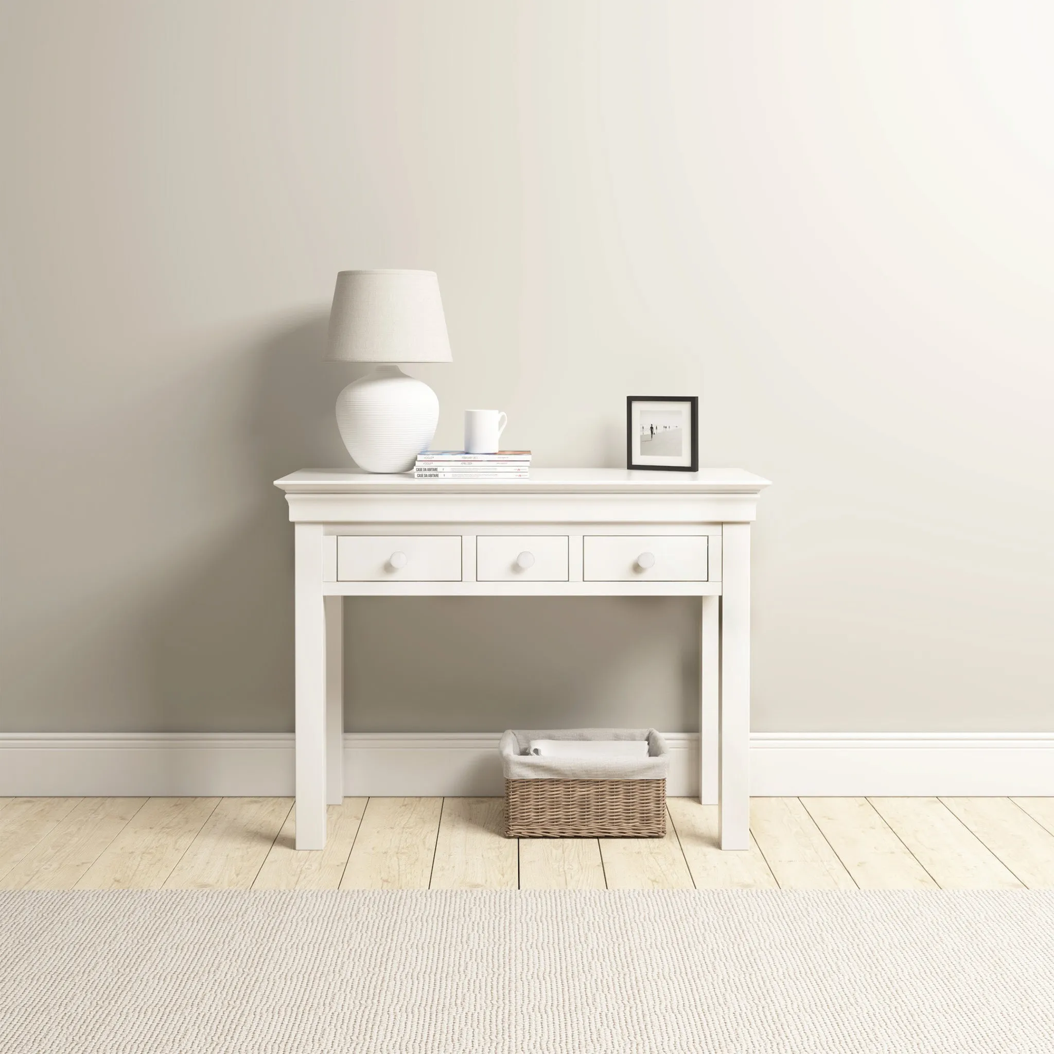 Chalbury Console Desk in Warm White