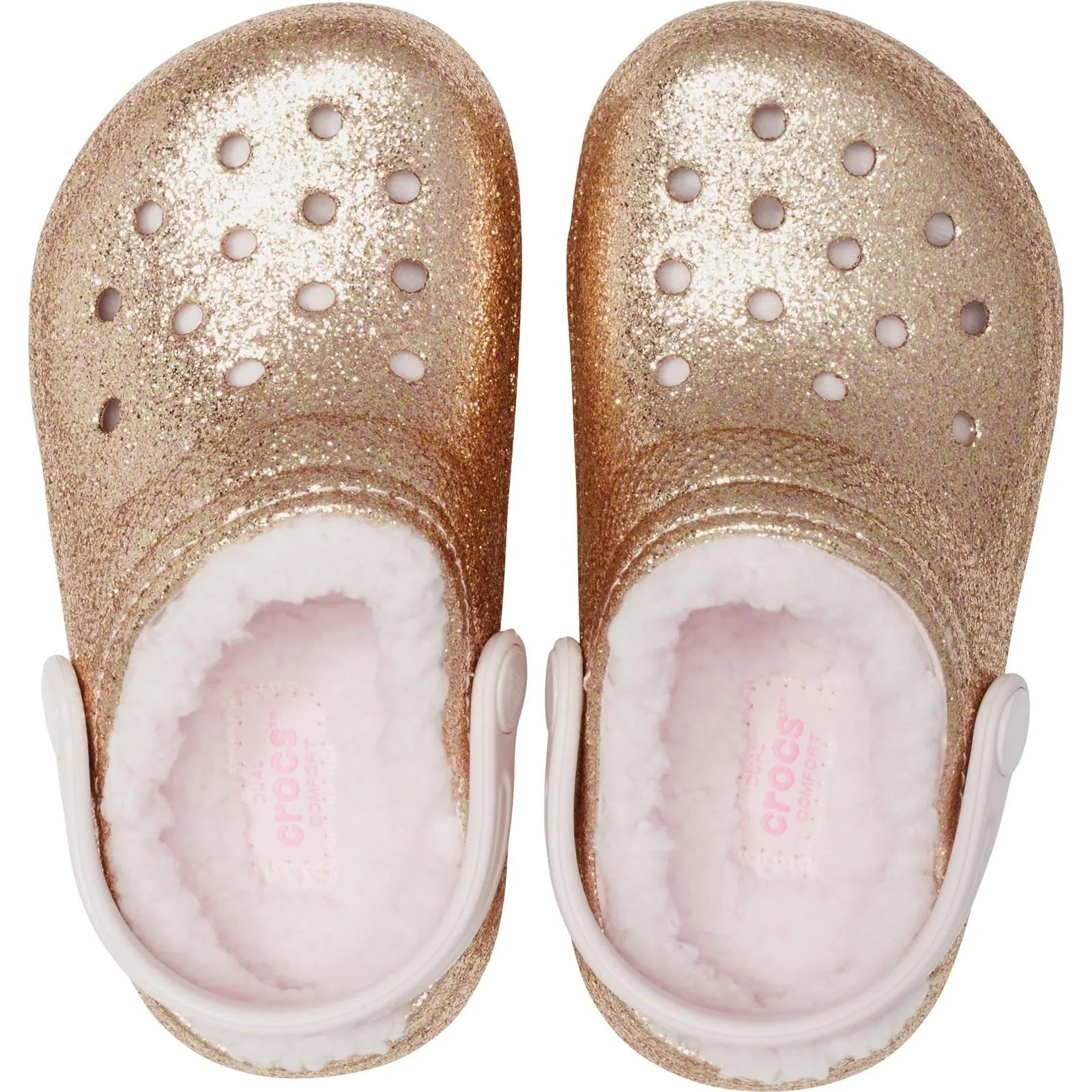 Crocs Toddlers' Classic Glitter Lined Clog Sandals