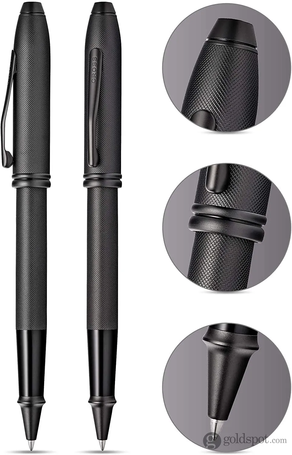 Cross Townsend Ballpoint Pen in Black Micro Knurl