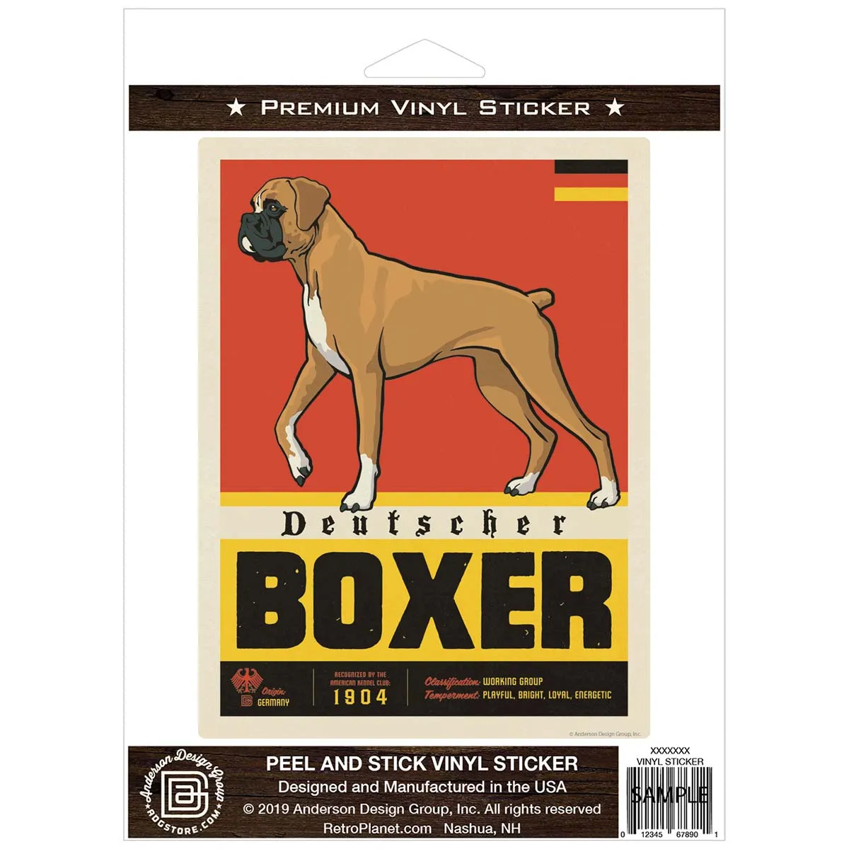 Deutscher Boxer Dog Facts Vinyl Sticker