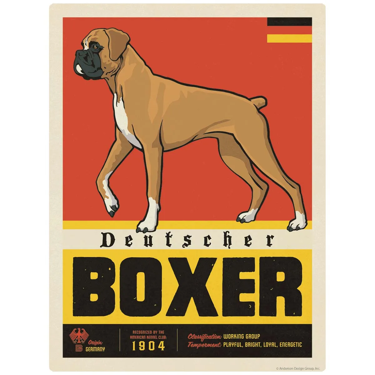 Deutscher Boxer Dog Facts Vinyl Sticker