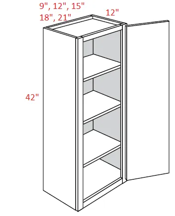 EB22-1842 Elegant Dove Assembled 18x42 Wall Cabinet