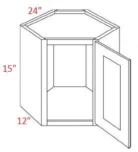 EB22-CW2415 Elegant Dove Assembled 24x15 Wall Diagonal Corner Cabinet