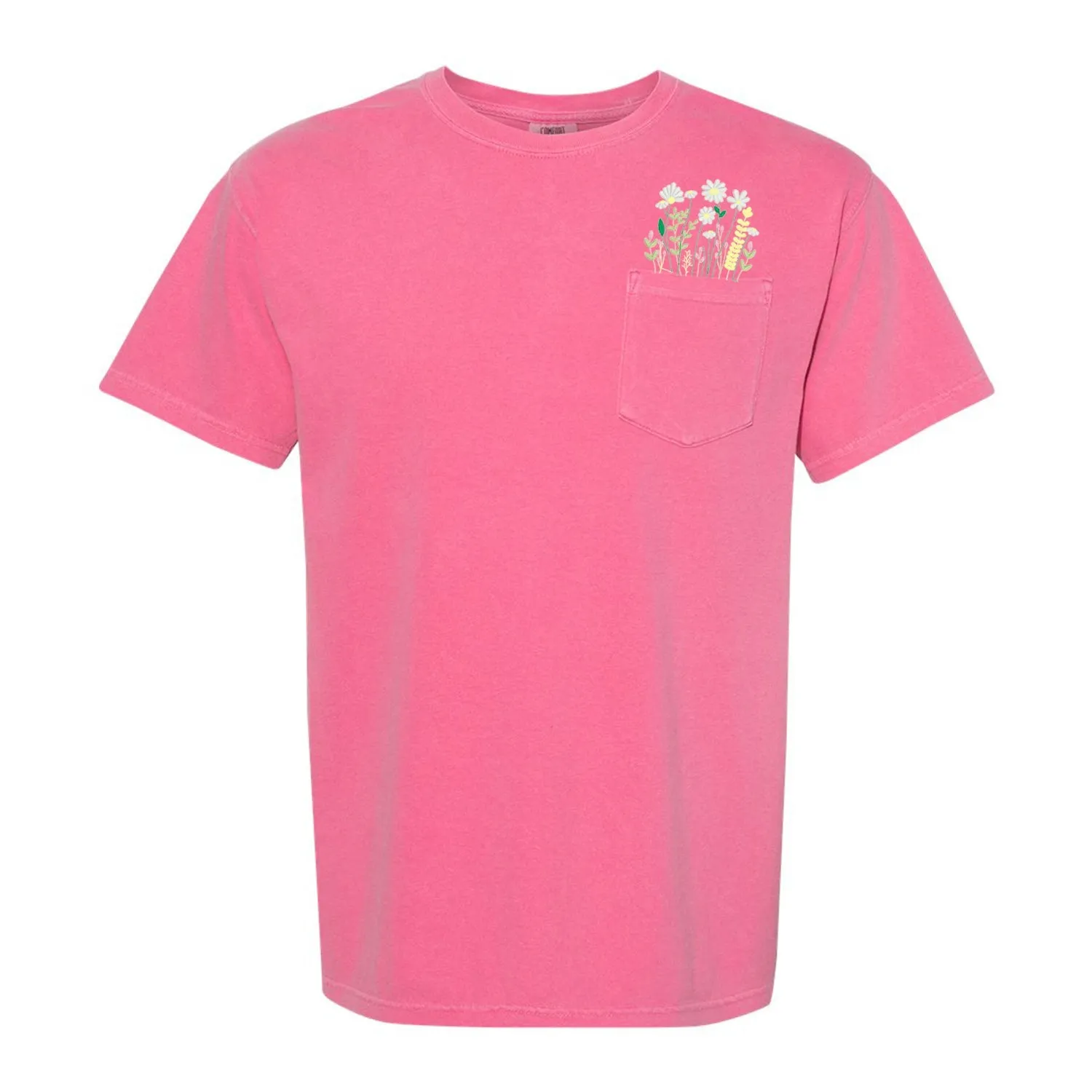 Embroidered 'Floral Pocket' Pocket T-Shirt