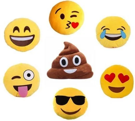 Emoticon Plush Decorative Pillows - Assorted Styles