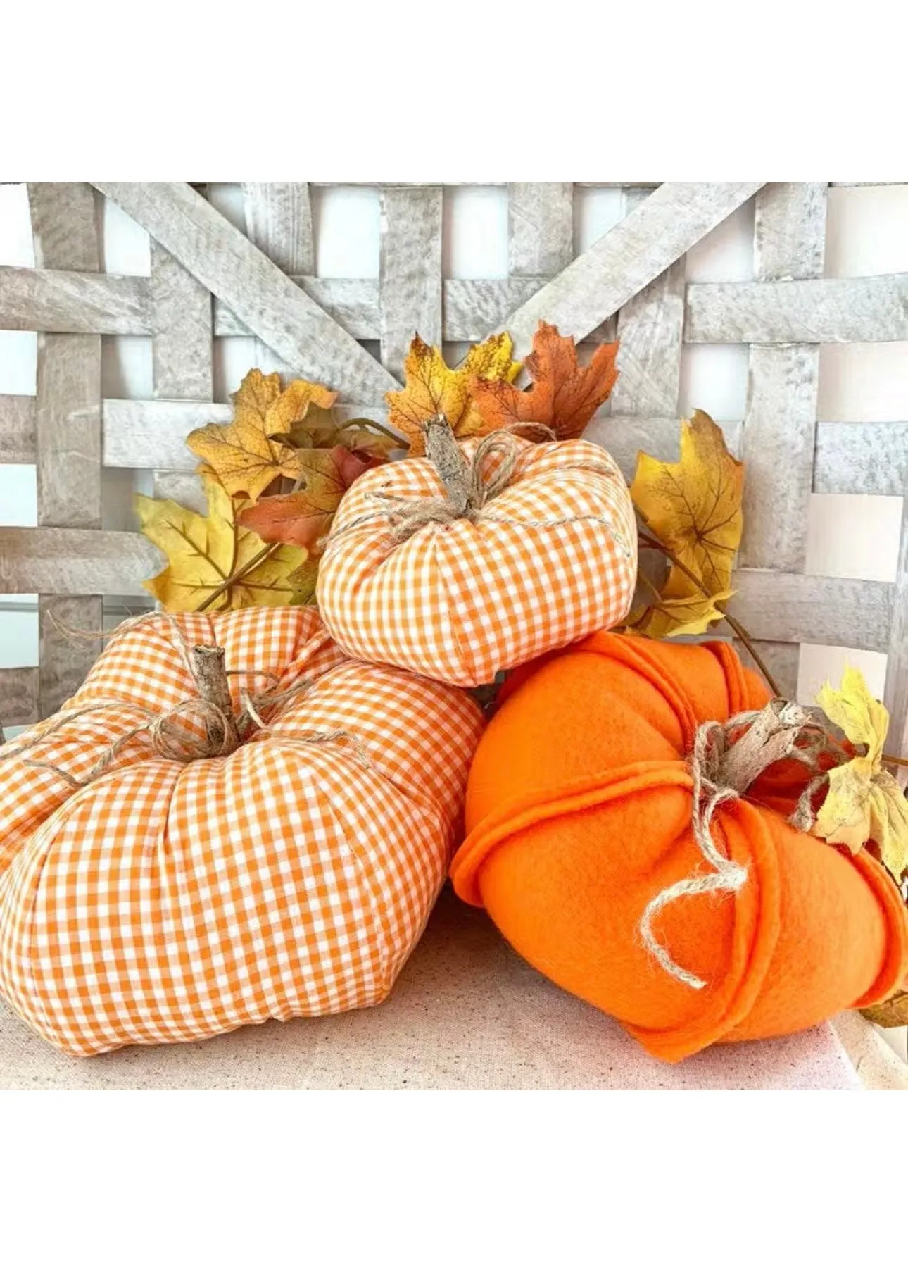 Gingham Fabric Pumpkin