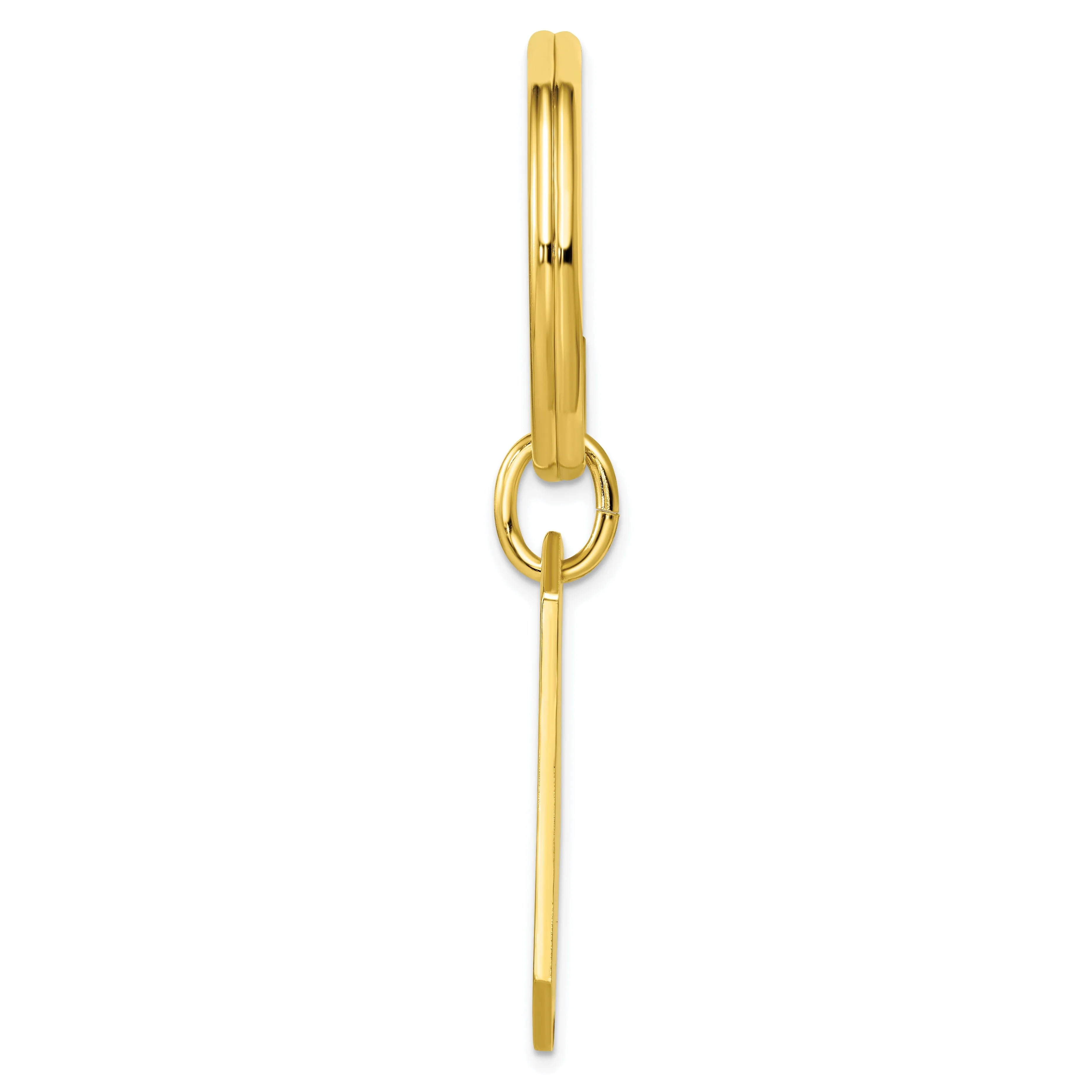 Gold Plated Polished Rectangle Key Ring