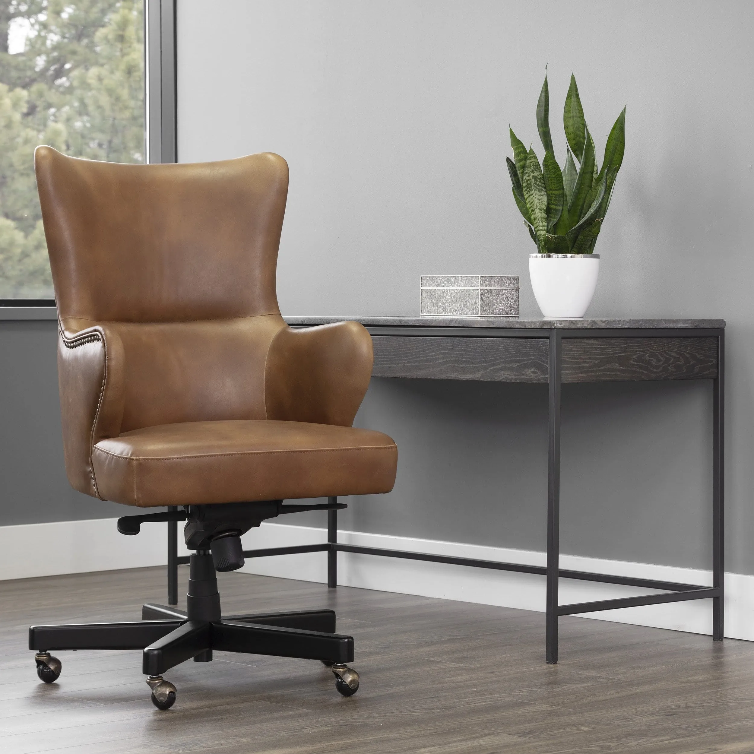 Hubert Office Chair, Tobacco Tan