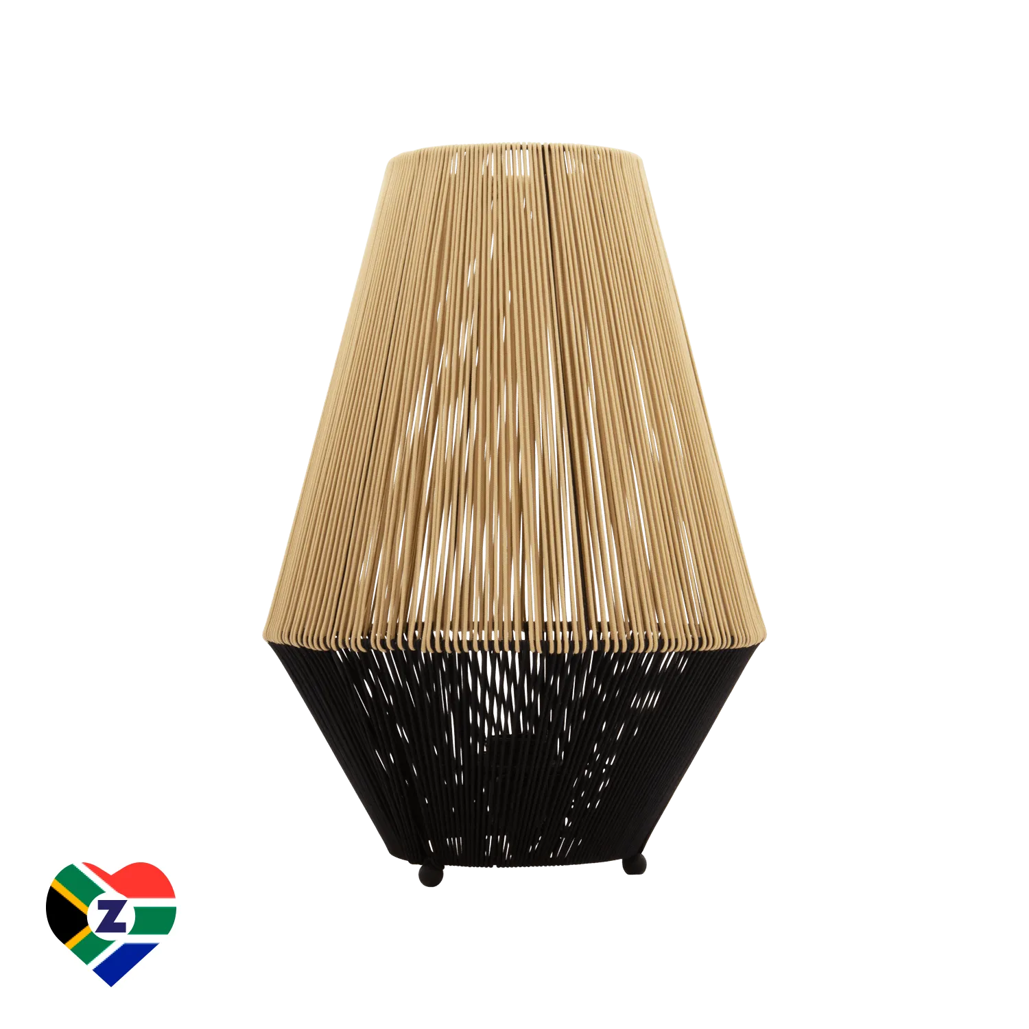 Isgege Two-Tone Black & Beige Woven Table Lamp