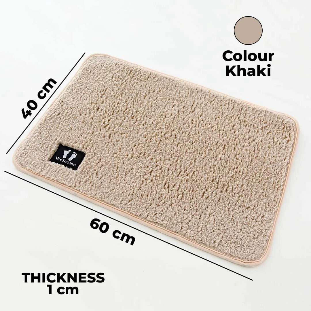 Kuber Industries Floor Mat|Stylish Door Mat|Durable & Easy to Maintain|Multi-Utility Floor Mat for Living Room,Bedroom,Bathroom,Kitchen,Entrances & Other Spaces|SZ-03|40 x 60 cm,Khaki