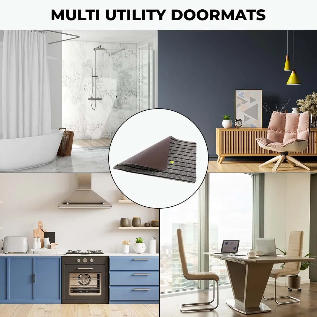 Kuber Industries Floor |Stylish Door Mat|Durable & Easy to Maintain|Multi-Utility Floor for Living Room,Bedroom,Bathroom,Kitchen,Entrances|38 x 58 cm|Brown, Pack of 4