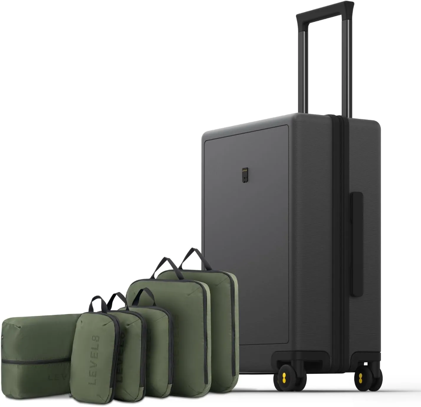 LEVEL8 Carry on Luggage Airline Approved, Small Carry on Suitcases with Wheels, Lightweight Hardside Textured Luggage for Travel, Tsa Approved, 20-Inch, Dark Grey