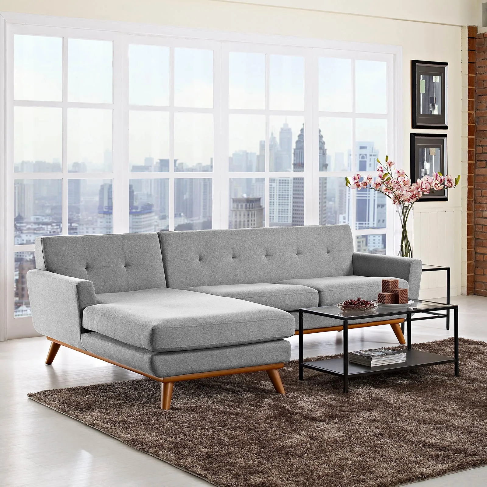 Mid - Century Modern Engage L - Shaped Sectional Sofa - Sectional Sleeper Sofa