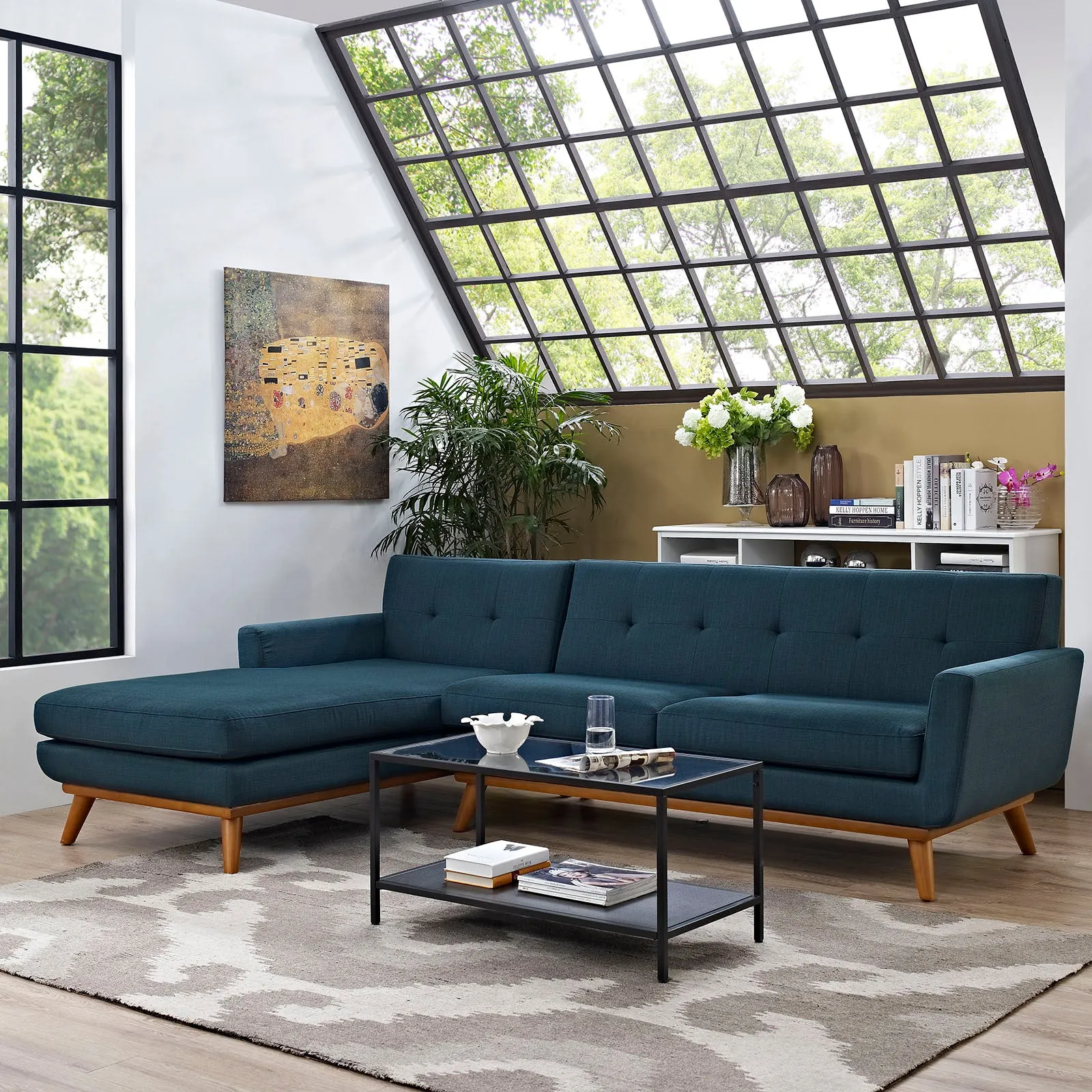 Mid - Century Modern Engage L - Shaped Sectional Sofa - Sectional Sleeper Sofa