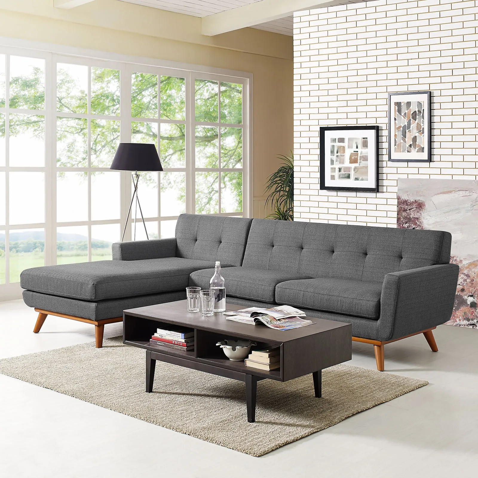 Mid - Century Modern Engage L - Shaped Sectional Sofa - Sectional Sleeper Sofa