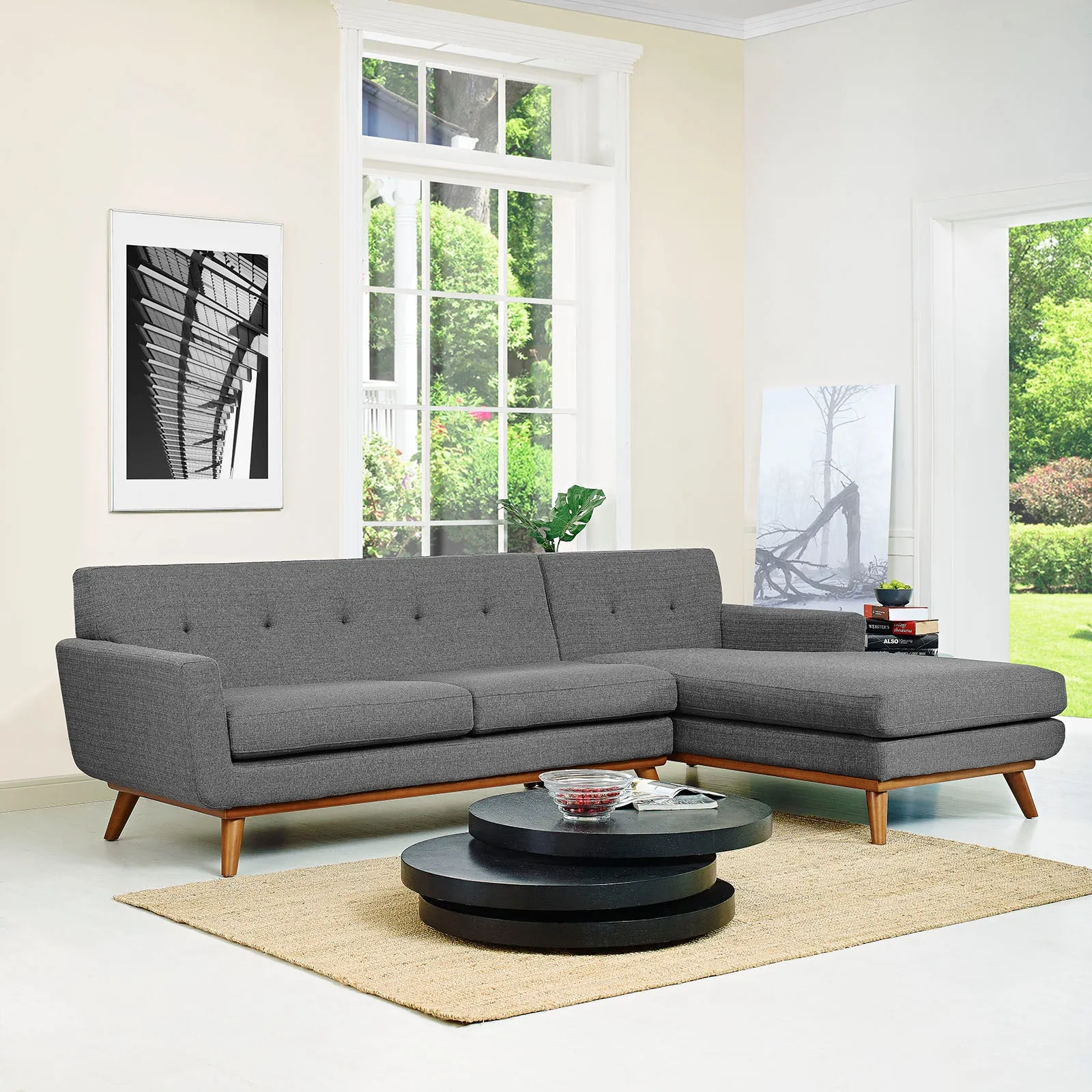 Mid - Century Modern Engage L - Shaped Sectional Sofa - Sectional Sleeper Sofa