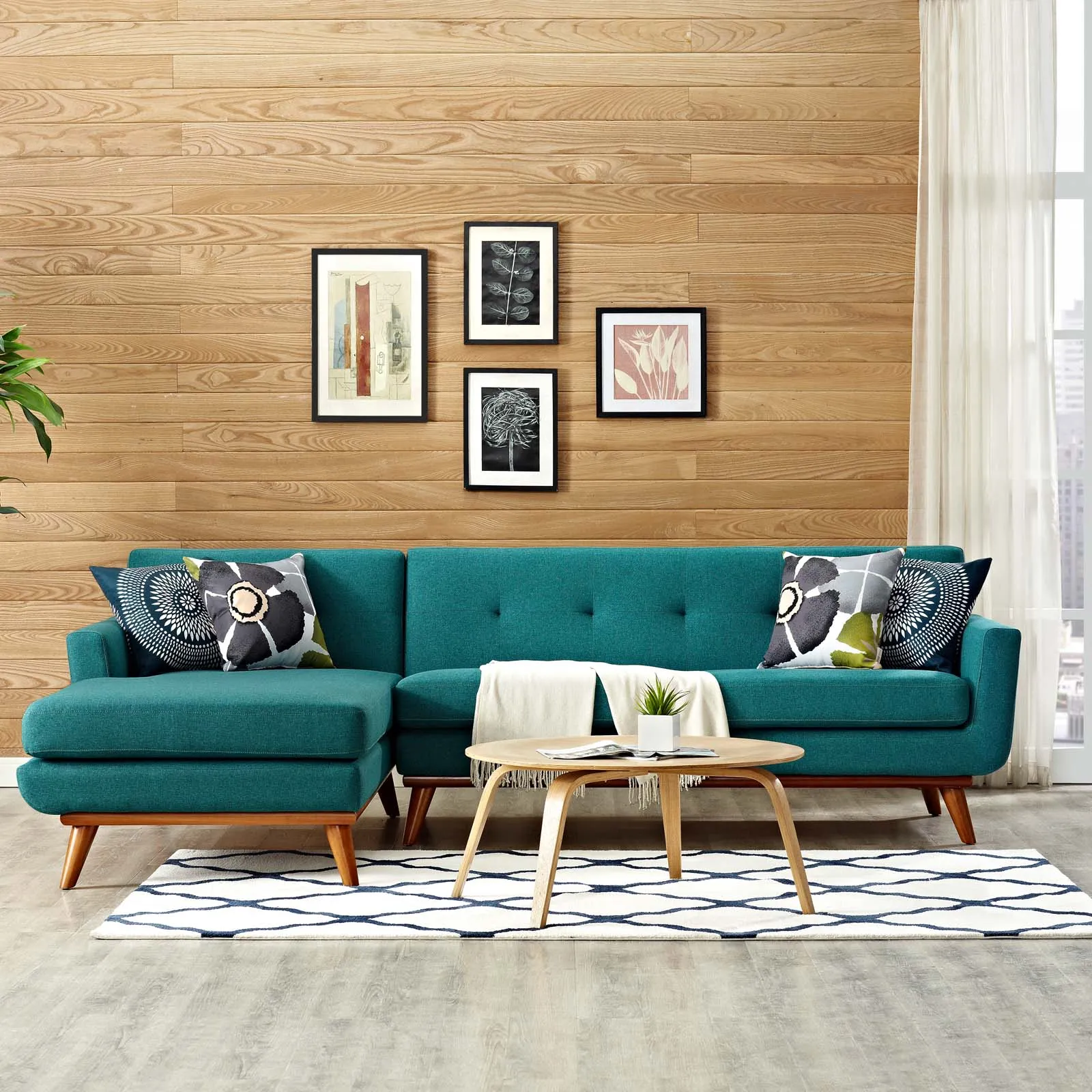 Mid - Century Modern Engage L - Shaped Sectional Sofa - Sectional Sleeper Sofa