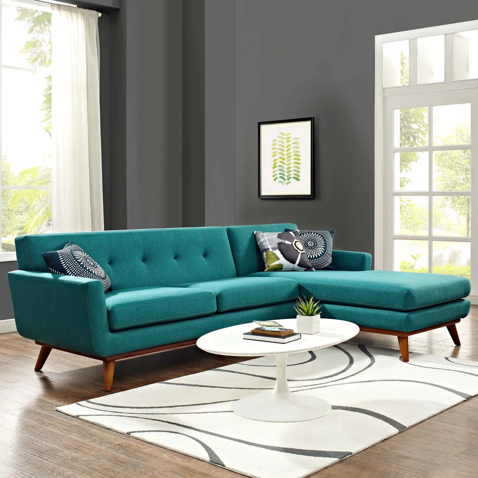 Mid - Century Modern Engage L - Shaped Sectional Sofa - Sectional Sleeper Sofa