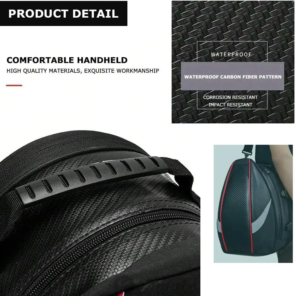 Motorcycle Tail Bag for Suzuki DR Z 50 2012-2024, Large Capacity Water-Resistant Wear-Resistant Motorcycle Helmet Bag, Expandable Rear Seat Storage Luggage Backpack,B White Black