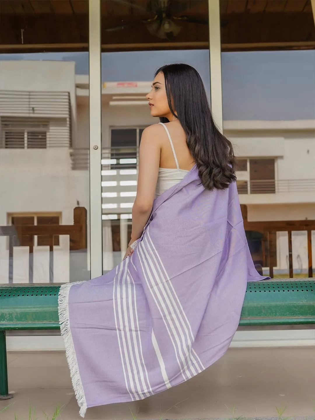 Mush 100% Bamboo Large Bath Towel | Ultra Soft, Absorbent, Light Weight, & Quick Dry Towel for Bath, Travel, Gym, Beach, Pool, and Yoga | 29 x 59 Inches Set of 3 - Lavender,Blue & Light Green