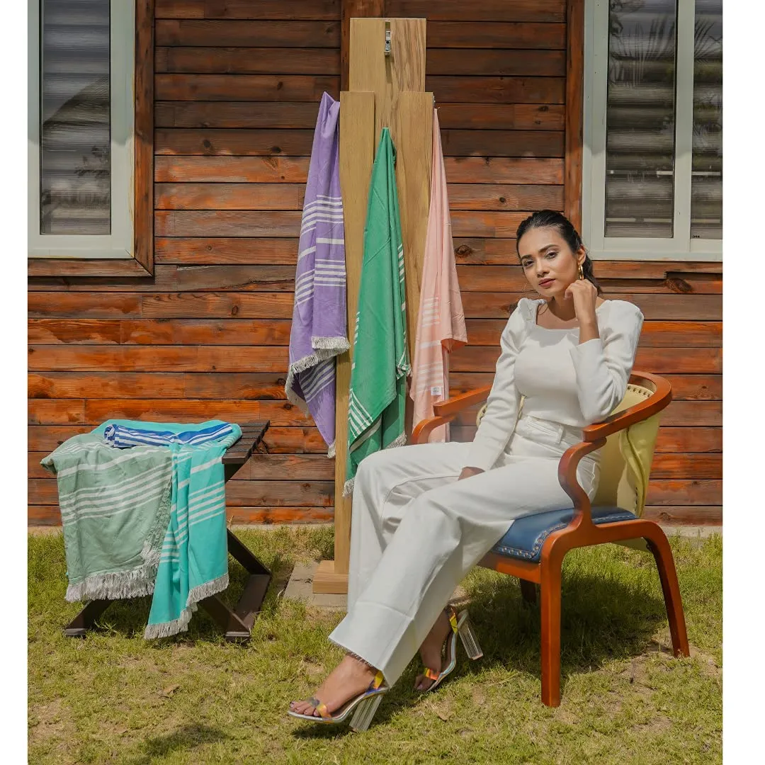Mush 100% Bamboo Large Bath Towel | Ultra Soft, Absorbent, Light Weight, & Quick Dry Towels for Bath, Travel, Gym, Beach, Pool, and Yoga | 75 X 150 cms (Set of 2, Blue & Lavender)