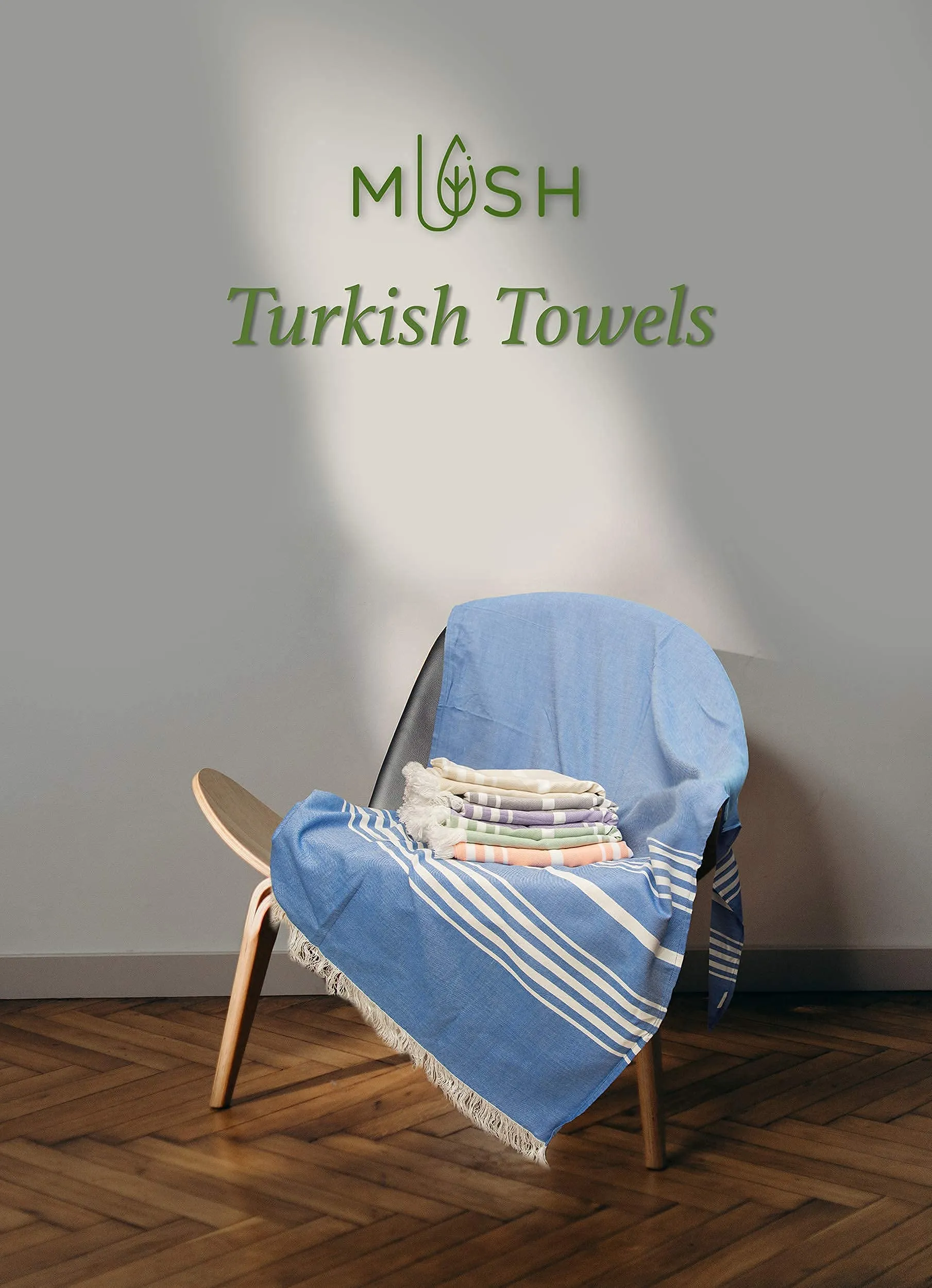 Mush 100% Bamboo Large Bath Towel | Ultra Soft, Absorbent, Light Weight, & Quick Dry Towels for Bath, Travel, Gym, Beach, Pool, and Yoga | 75 X 150 cms (Set of 2, Blue & Lavender)