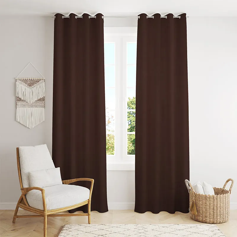 Nisha Blackout Curtain (Brown) - Set Of Two
