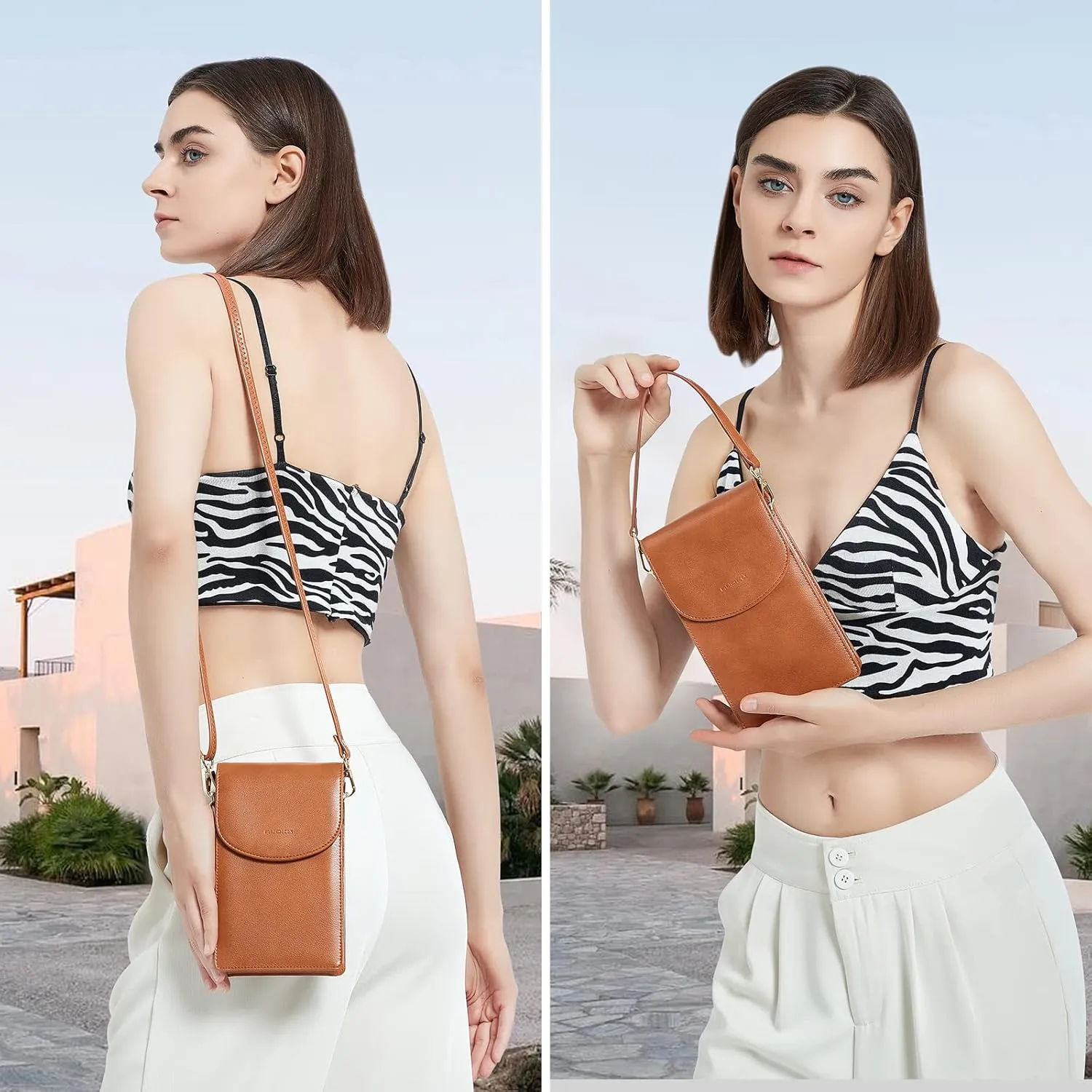 nuoku Crossbody Phone Bag for Women, Mini Crossbody Purse, Small Phone Wallet Crossbody with Removable Card Holder