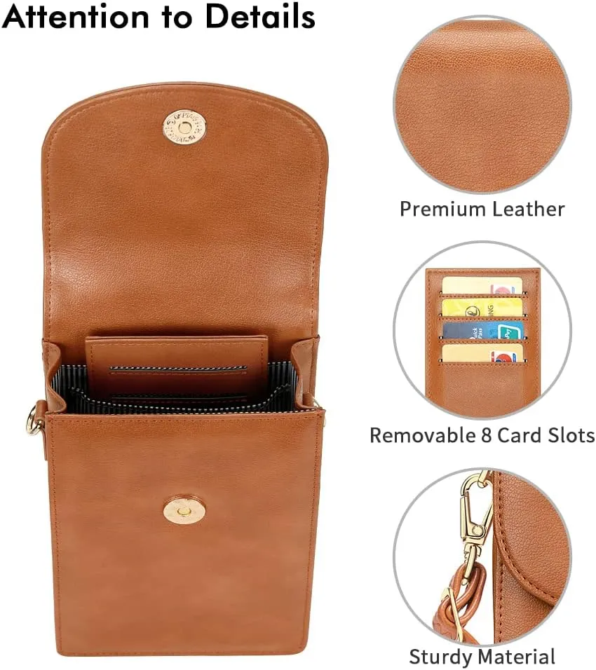 nuoku Crossbody Phone Bag for Women, Mini Crossbody Purse, Small Phone Wallet Crossbody with Removable Card Holder