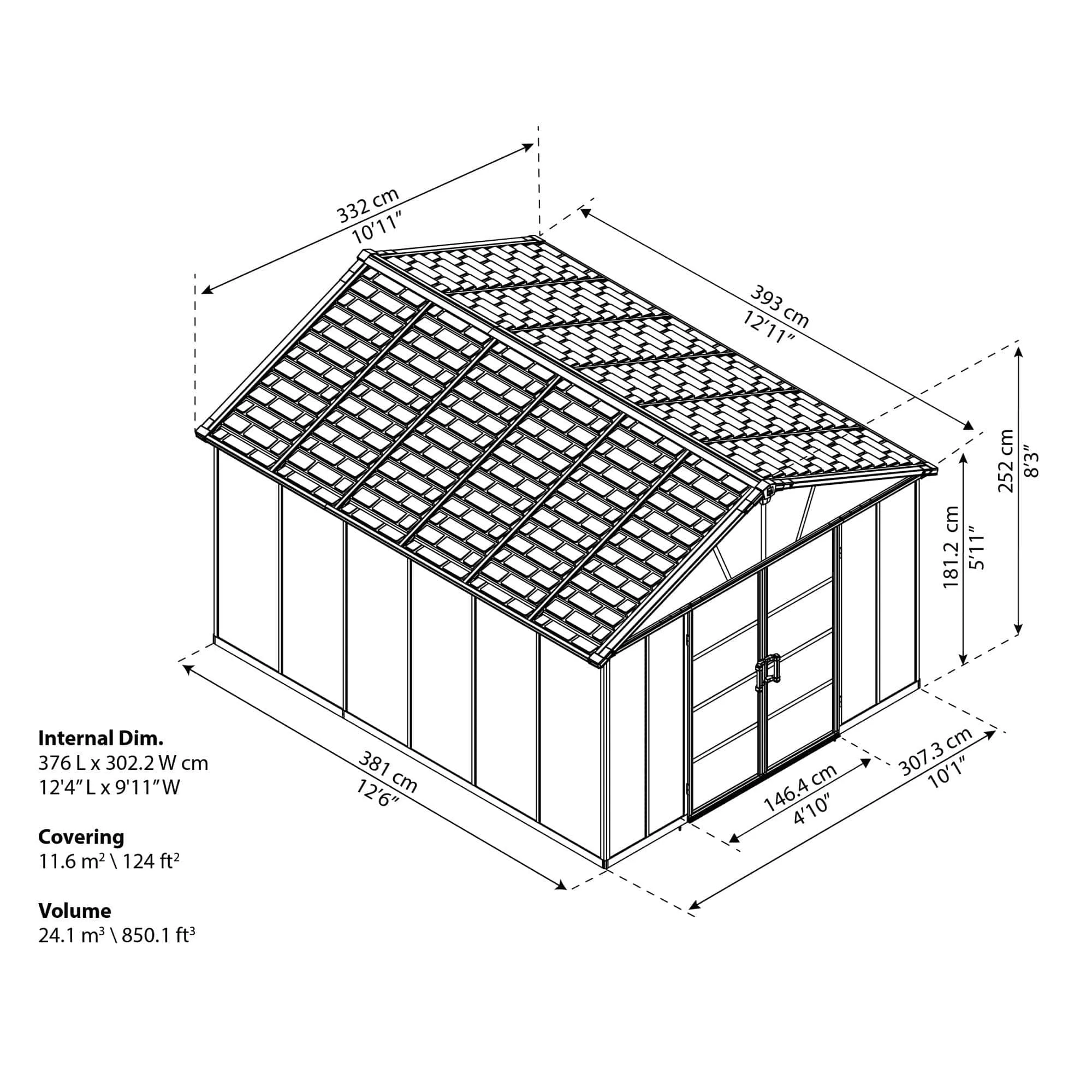 Palram - Canopia | Yukon Polycarbonate Storage Shed