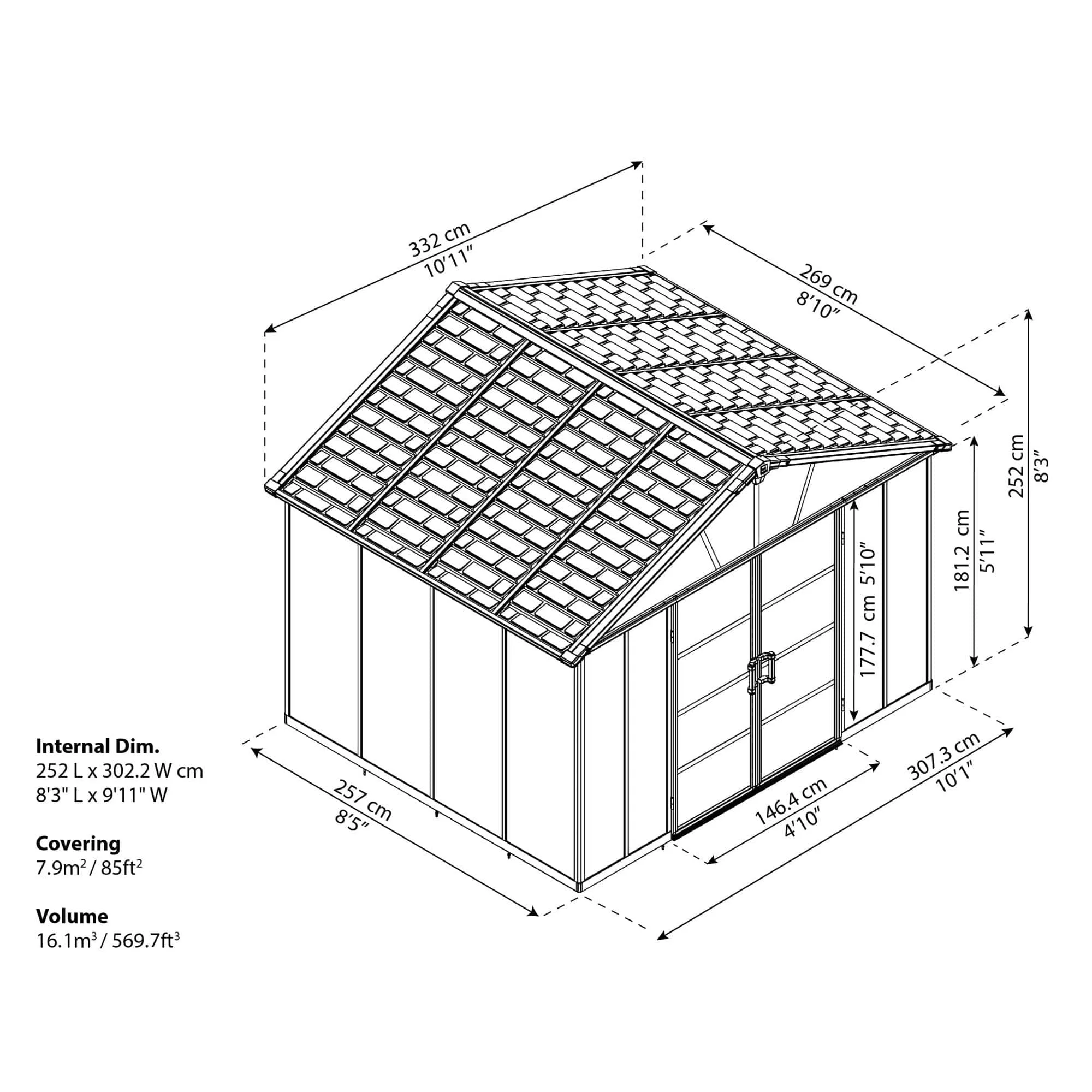 Palram - Canopia | Yukon Polycarbonate Storage Shed