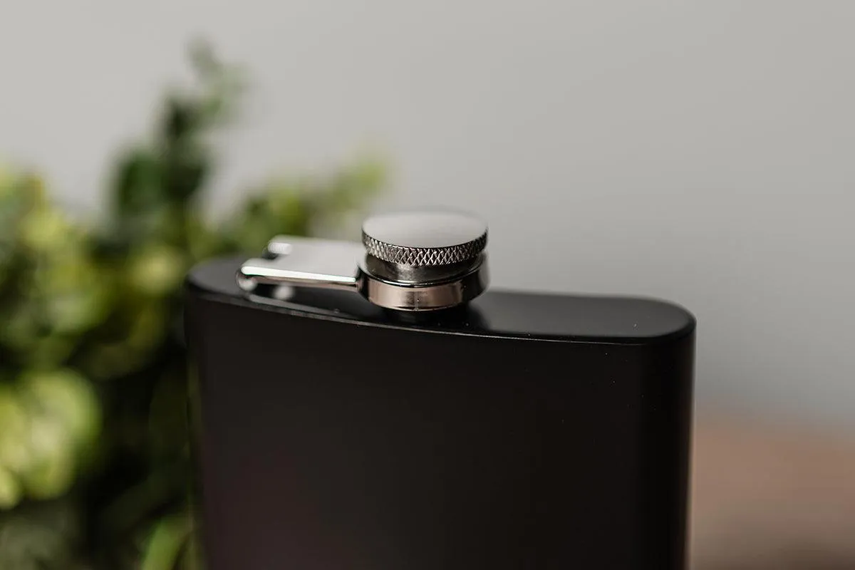 Personalized Awesome Since Birthday Matte Black Flask