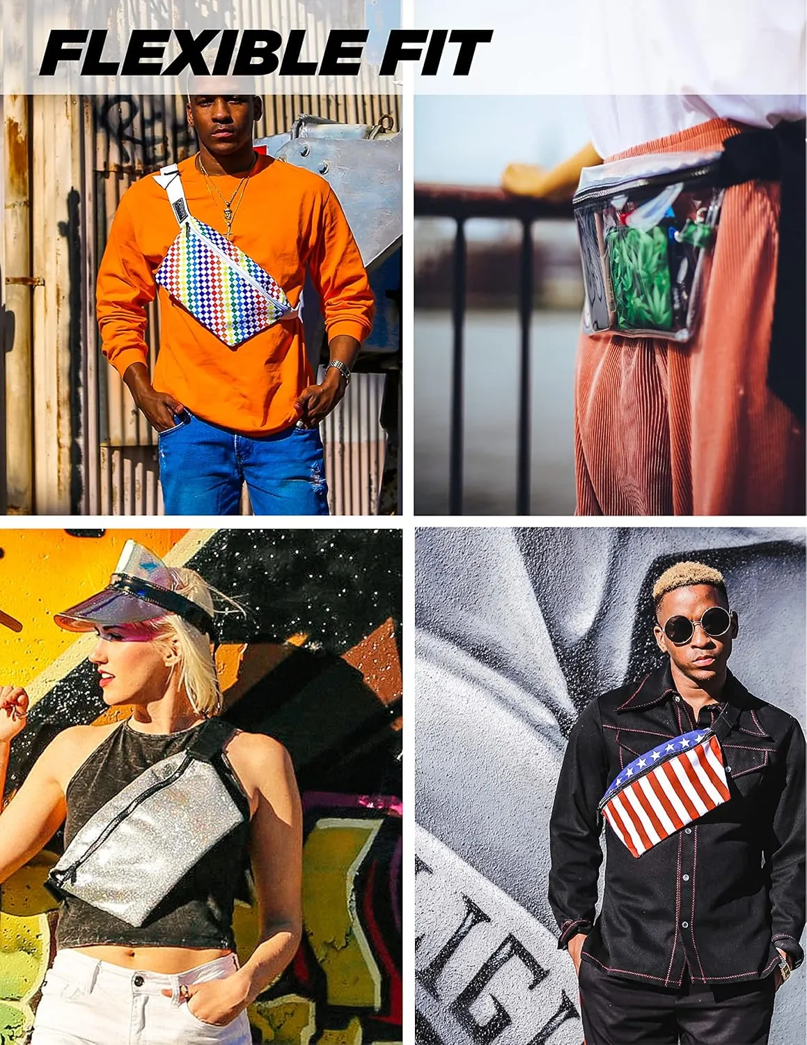 Plus Size Fanny Packs for Women  80s/90s Large Bum Bag  Unisex Crossbody Waist Belt Bag for Travel, Festivals, Sports & Daily Use  Waist Belt Bag for Women | Daily Black