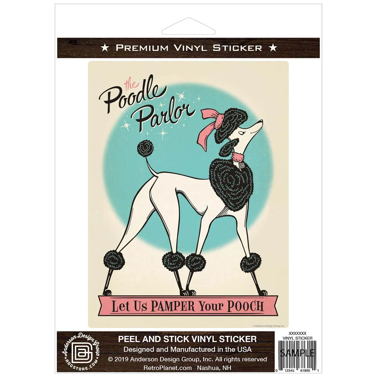 Poodle Parlor Dog Vinyl Sticker
