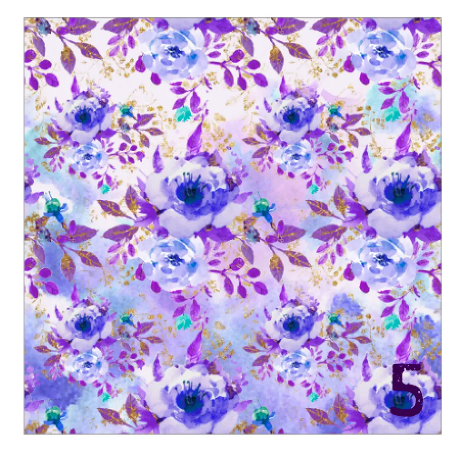 Printed Adhesive Vinyl LAVENDER & TEAL FLOWERS Pattern 12 x 12 inch sheet