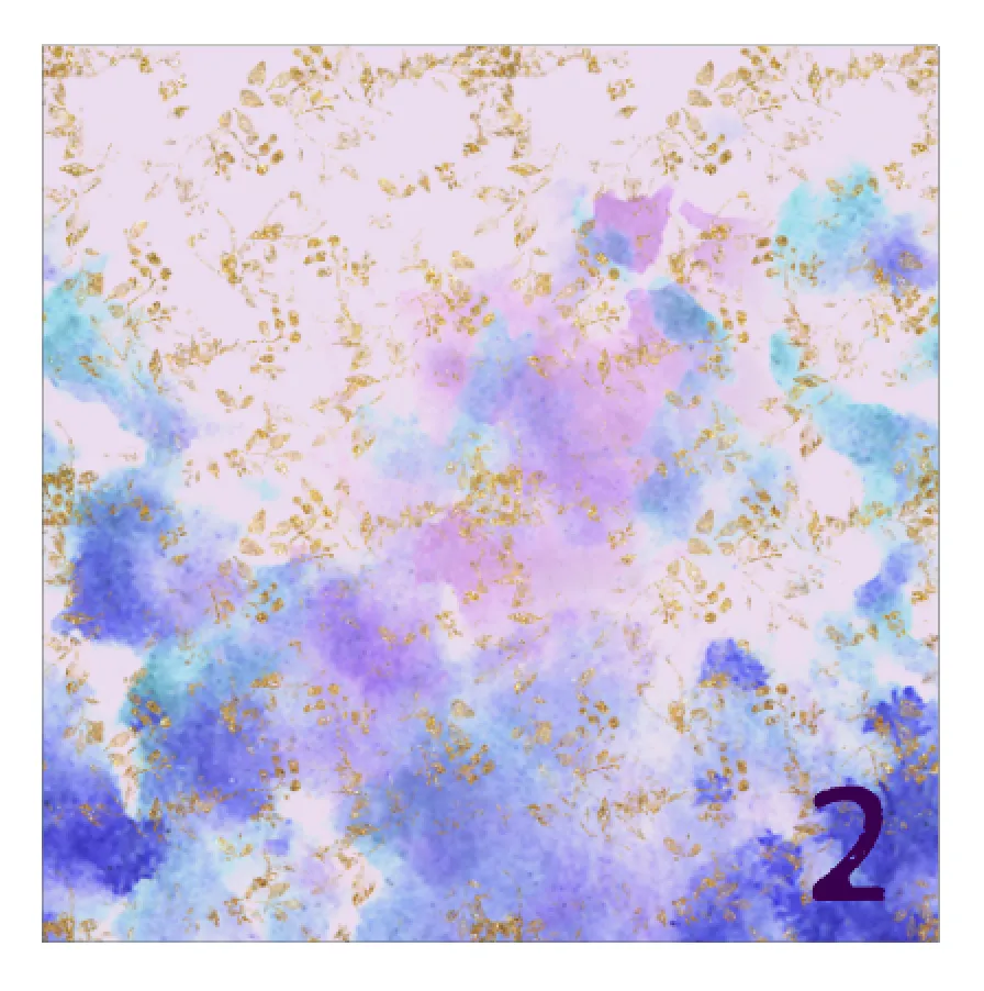 Printed Adhesive Vinyl LAVENDER & TEAL FLOWERS Pattern 12 x 12 inch sheet