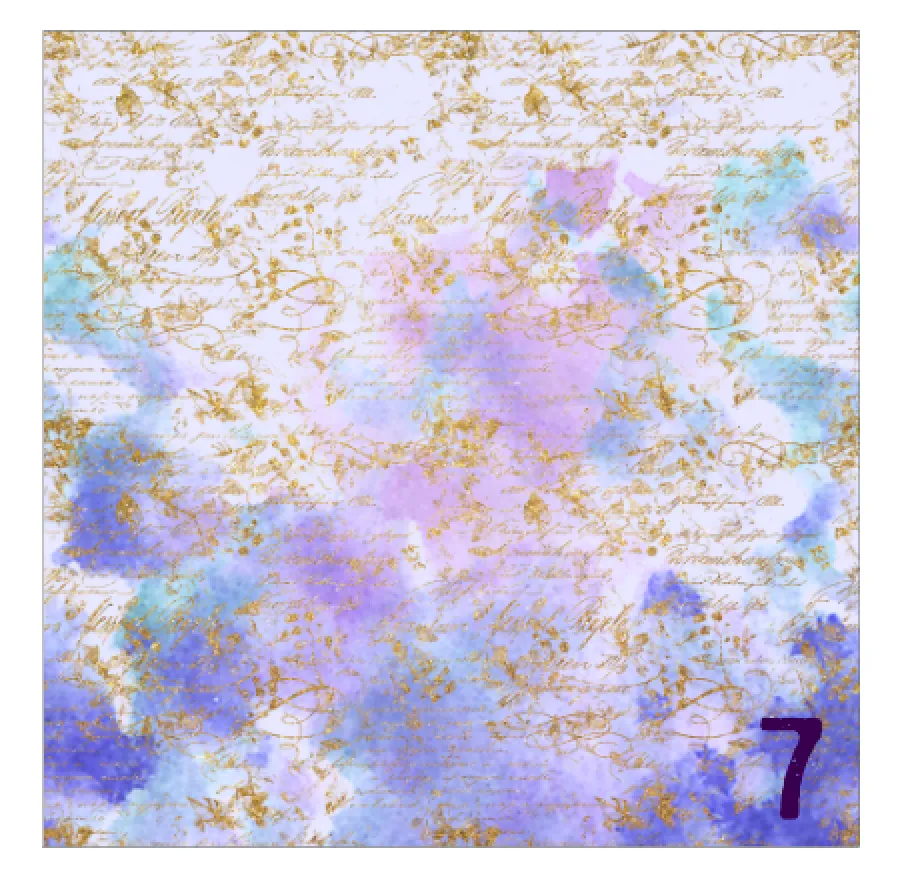 Printed Adhesive Vinyl LAVENDER & TEAL FLOWERS Pattern 12 x 12 inch sheet