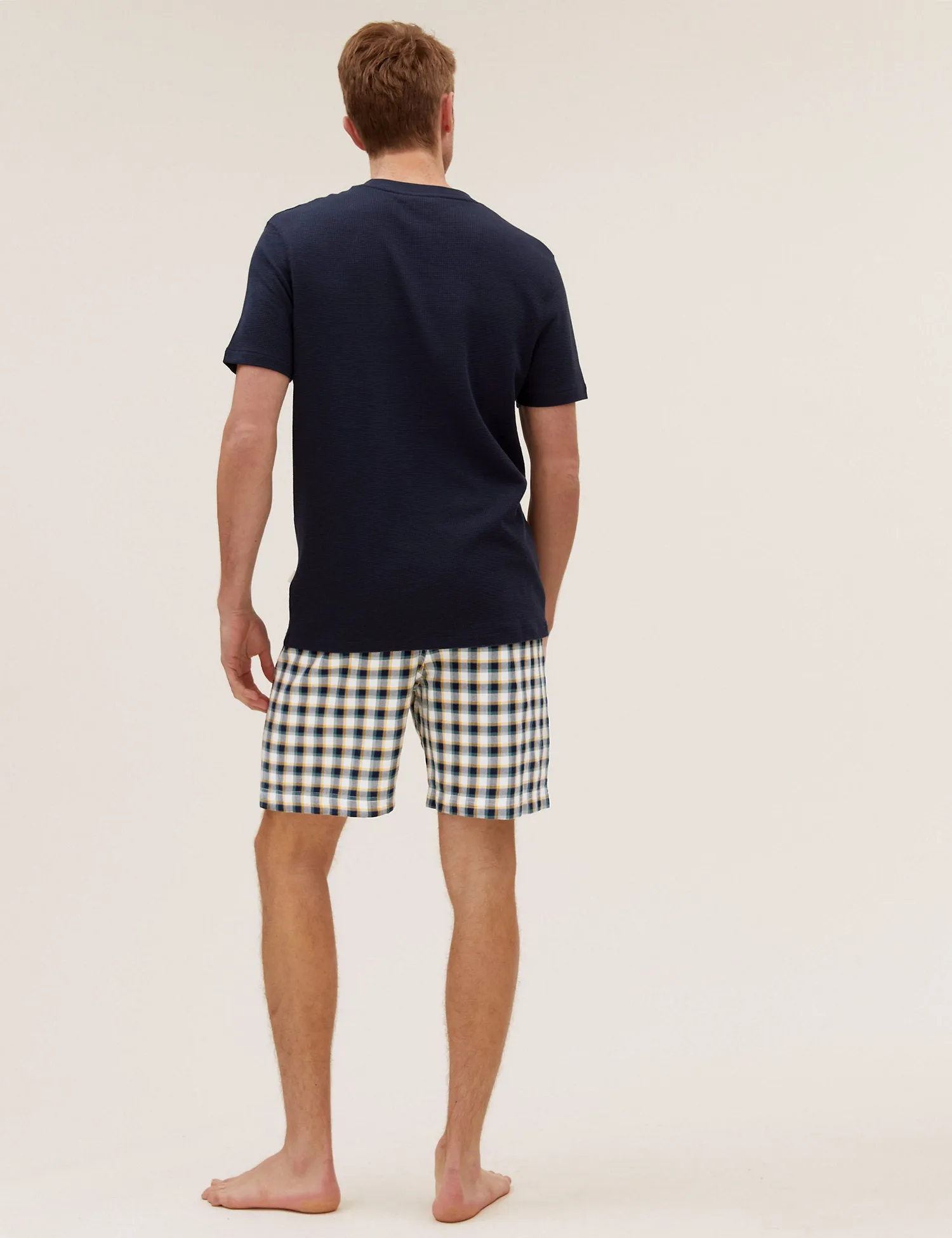 Pure Cotton Checked Loungewear Shorts