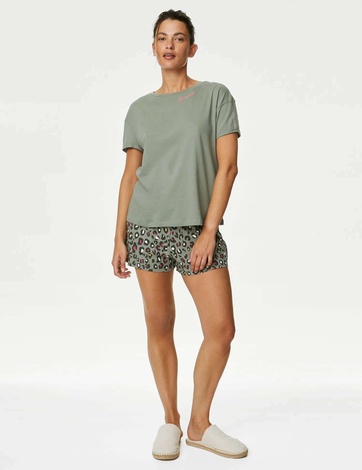 Pure Cotton Leopard Shortie Set
