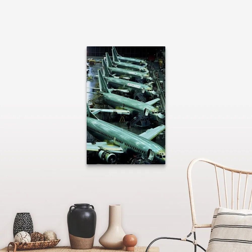 "Aircraft production, Boeing 737 passenger aircraft" Canvas Wall Art