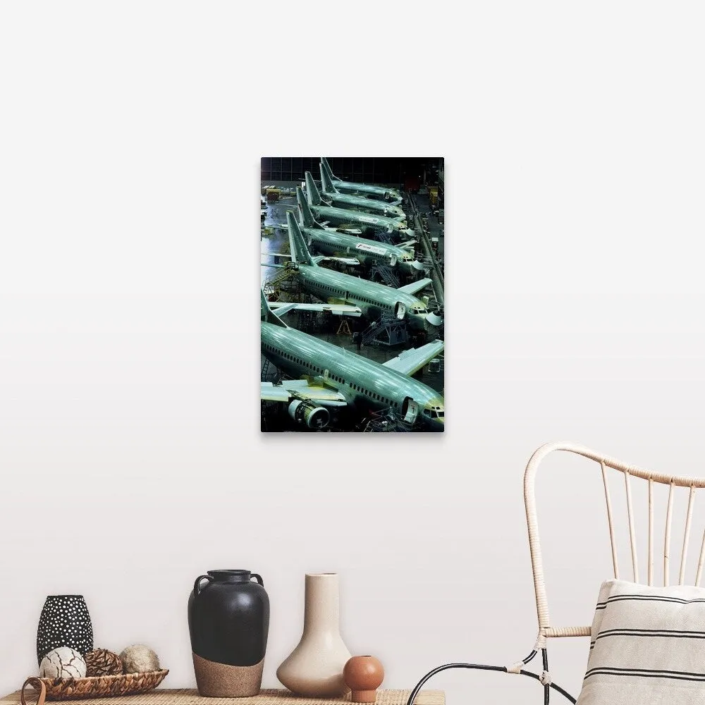 "Aircraft production, Boeing 737 passenger aircraft" Canvas Wall Art