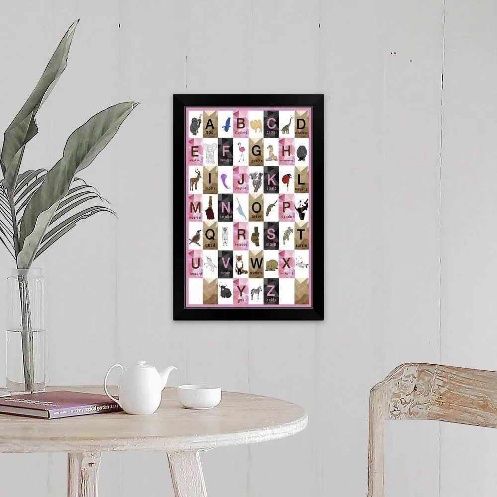 "Alphabet Girls Room" Black Framed Print