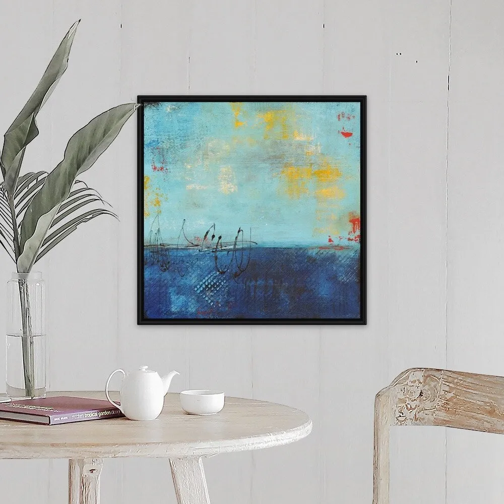 "Bayshore Drive" Black Float Frame Canvas Art