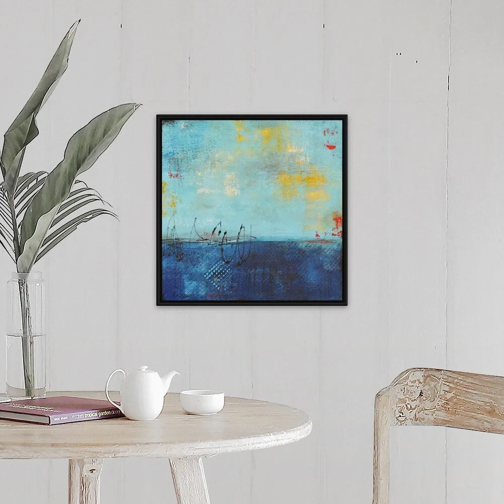 "Bayshore Drive" Black Float Frame Canvas Art